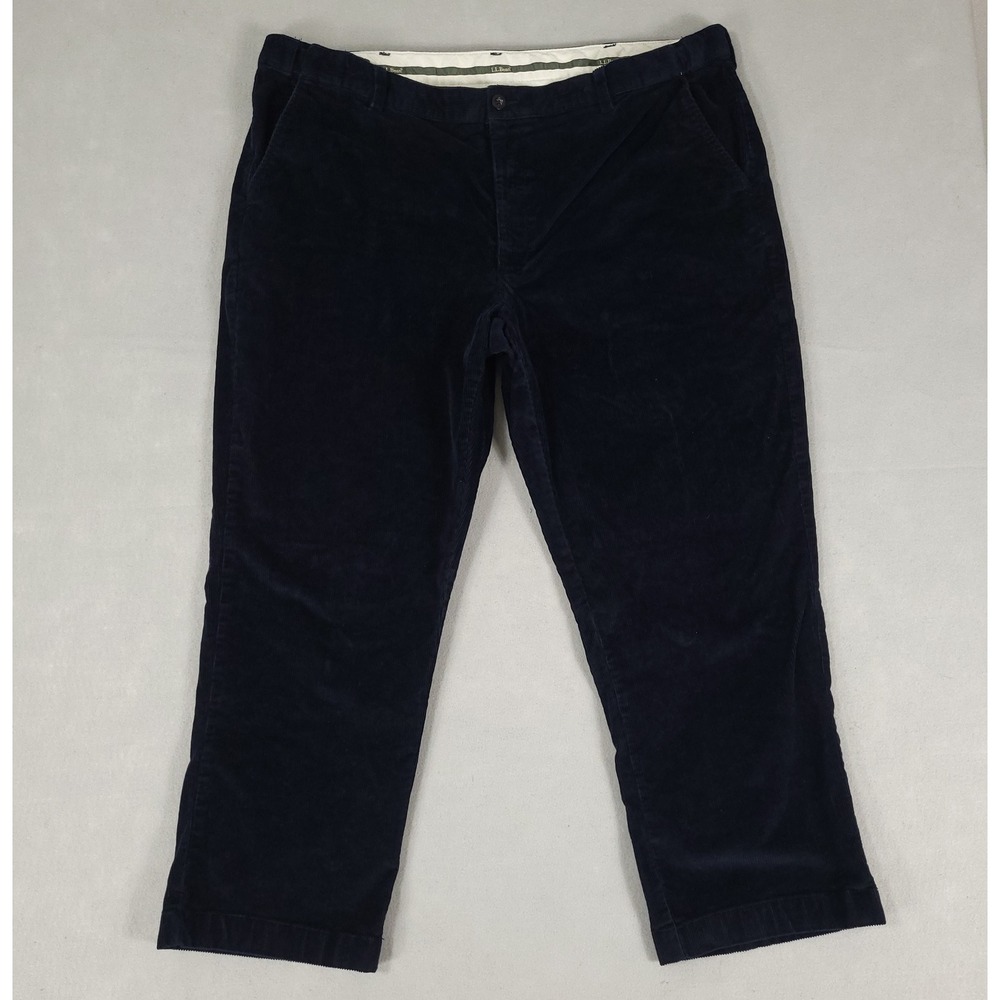 L.L. Bean Pants Mens 44x29 Dark Blue Corduroy Classic Comfort Waist Cotton